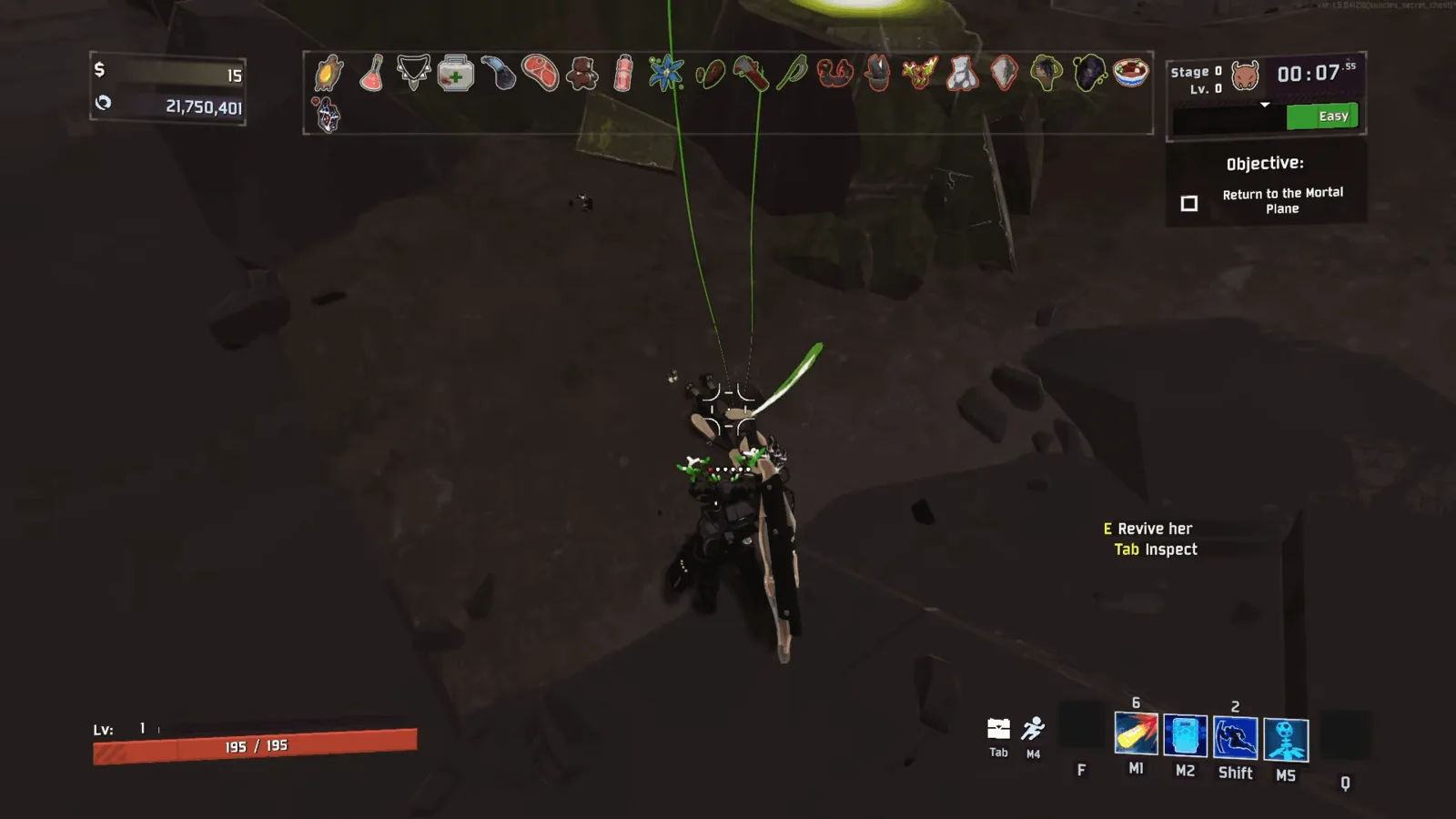 Acolyte on the ground with the Revive her interaction prompt